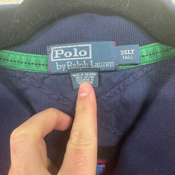 Vintage Polo Ralph Lauren Blue & Red Big Horse Chief Keef Polo Shirt 100% Cotton - Picture 4 of 5